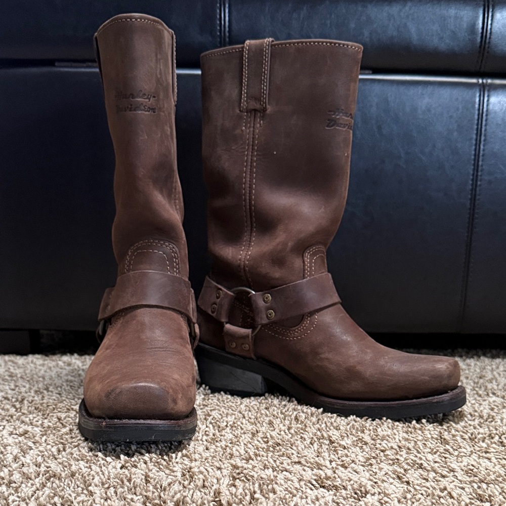 Women’s Harley-Davidson  Brown Leather Hustin Boots